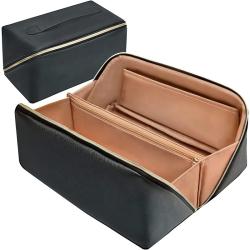 Anti-dust Luxury Handbag PU Leather Portable Makeup Box Bag Customize Label Clear With Strap For Women 2024 Ladies Cosmetic Bag