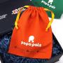 High Quality Eco Muslin Gift Packaging Bag Custom Logo Printed Cotton Linen Toys Sock Baby Clothing Storage Drawstring Dust Bag