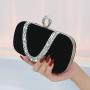 Wholesale Women Handbags Trendy Luxury Lady Party Rhinestone Diamond Hand Bags Black Velvet Clutch bag