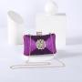 Shiny Flower Rhinestone Portable Evening Bag Mature Style Wedding Dress Up Female Crystal Evening Bags NE547