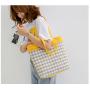 2023 New Plaid Canvas Shoulder Bag Fashion  High Quality  Handbags for Girls Fresh Literature Korean Fashion Shopping Bag