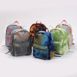 New Arrival Wholesale Stock Colorful Design Outdoor Travel Zipper Fashion Tie Dye Kids Corduroy  School  Backpack
