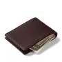 Custom Brown Extra Capacity Slim Fold Money Clip with 6 Credit Card Slots Wallets Leather Men
