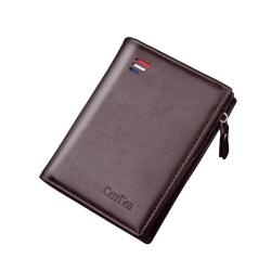OEM005 Short Men Wallets Fashion New Card Purse Multifunction Organ Leather Wallet For Male Zipper Wallet With Coin Pocket