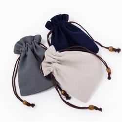 Factory Wholesale Double Veet Bundle Pocket Storage Bag Customizable Logo Velvet Cotton Drawstring Bag in Stock