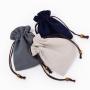 Factory Wholesale Double Veet Bundle Pocket Storage Bag Customizable Logo Velvet Cotton Drawstring Bag in Stock