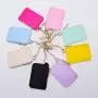 Low MOQ 8 Colors Stock Keymay Small Credit Card Holder Nylon Mini Bag keychain Waterproof Zipper Wallet Coin Purses
