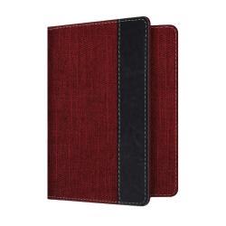 Passport Holder Travel Wallet Woven Polyester RFID Blocking PU Leather Card Case Cover