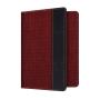 Passport Holder Travel Wallet Woven Polyester RFID Blocking PU Leather Card Case Cover