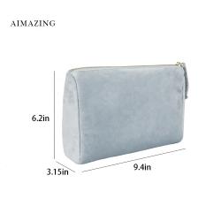 Biodegradable Green Toilet Bag Velvet Cosmetic Drawstring Beauty Pouch Double Make Up  Brush Set With Bag Custom Logo