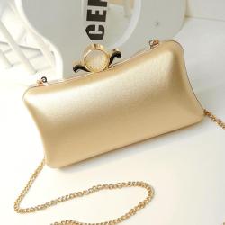 New arrival pearl decorate box gold clutch bags party wedding handbag fashion evening bag ladies purse  women clutches