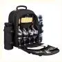 Customized Outdoor Food Grade Big Separate Compartment Picnic Basket Set Portable Family Thermos Picnic Backpack with Mat