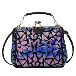 HR563 New Fashion Style Dinner Party Clutch Bag Personalized Sequin Clip Handheld Bag Chain Strap One Shoulder Crossbody Bag