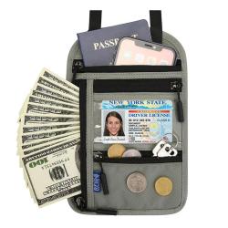 ZR294 New Hanging Neck Passport Bag RFID Crossbody One Shoulder Storage Bag Overseas Ticket Document Protection Holders