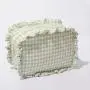 RTS Stock Polyester Custom Glitter Patches Personalized Gingham Women Lady Ruffle Travel Toiletry Storage Makeup Cosmetic Bag