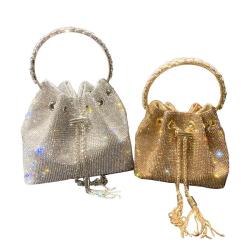 2024 Custom Fashion Crystal Hand Bag For Women Ladies Evening Bucket Bags