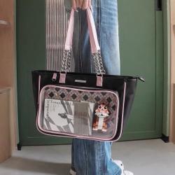 Custom Tote bag Simple PU women's bag portable decorative zipper single shoulder chain niche design plus logo