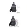Hot Sale Fashion Designer Luxury Custom Blue Gray Camo Side Men Sling Crossbody Chest Bag With Usb Port Charging