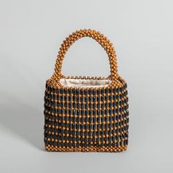 Summer Designer Women Handbags Wooden Bead Purse Ladies Casual Shoulder Crossbody Handbags Bucket Clutch Bag Wholesale
