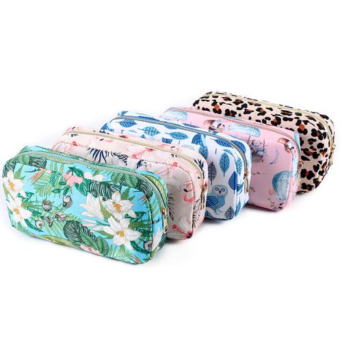 Waterproof Nylon Animal Printed 5 Colors Aloha Hawaii Makeup Zipper Bag Beach Coastal Tropical Print Travel Cosmetic Bag Nylon