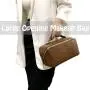 Stylish PU Women's Cosmetic Toiletry Case with Multiple Pockets and Removable Brush Holder for Beauty Products