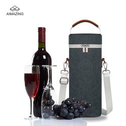Outdoor Wine Cooler Bag Waterproof Leak-proof 5 mm EPE Foam Portable Wine Gift Tote Carrier for Travel Wine Tasting