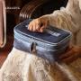 Multifunctional Travel Skincare Organizer Mesh Cosmetic Pouch Make Up Bags Velvet Cosmetic Bag Blue Velvet Makeup Case