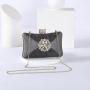 Shiny Flower Rhinestone Portable Evening Bag Mature Style Wedding Dress Up Female Crystal Evening Bags NE547