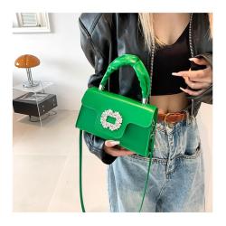 H712 New Crystal Diamond Decorative Women's Handbag Popular Versatile Luxury Crossbody Bag Ladies One Shoulder Small Square Bag