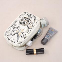 Factory wholesale leather makeup bag zipper cosmetic bag print logo women cosmetic bag