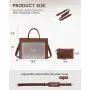 LOVEVOOK Vintage Leather Work Bag 15.6 in Laptop Tote Waterproof Computer Bag Business Office Briefcase Laptop Bag for Women