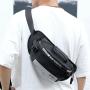Fashion Reflective Nylon Crossbody Cashier Chest Bag Men Large Capacity Waist Bag