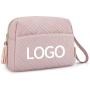OEM ODM Professional Quilted Cosmetic Pouch Luxury Makeup Bag Elegant Roomy Travel Toiletry Cosmetic Bags with Handle