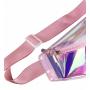 Stock Holographic Clear Iridescent Waist Bag Colorful Adjustable 19 to 47" Waist Strap Shiny Cheap Bum Travel Fanny Pack Women