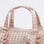 Keymay Popular RTS Stock Large Capacity Shoulder Bag Pink Gingham Ruffle Handbag Overnight Weekend Duffle Bag Travel Bag Luggage