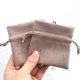 Custom Logo Printed Jewelry Drawstring Bag Mini Microfiber Gift Packaging Dust Earring Jewelry Pouch