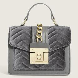 2024 new velvet rhombic chain handbags women fashion shoulder strap messenger bag