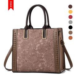 Factory Direct Wholesale Oem Bolsos Purses And Handbags Print Flower  Crossbody Bag Pu Women'S Tote Bags
