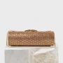 NEW Purse Metal Mesh Luxury Rhinestone Roll Gold Evening Crystal Clutch Bag