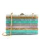 Wholesale fashion party transparent bag stripe acrylic color party bag transparent box clutch bag 2024