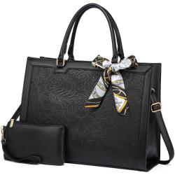 2023 LOVEVOOK Large Capacity black printing Computer shoulder Bag 15.6in travel business laptop Briefcase women laptop tote bags