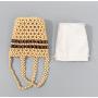 New Wooden Bead Woven Niche Bags Women Handbags Purse Ladies Casual Shoulder Small Handbags Bucket Clutch Bag