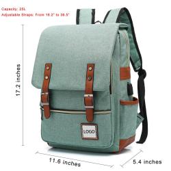 Custom Printed Premium Wholesale New Vintage Large Capacity Canvas Fashion USB Backpack Laptop School Bag
