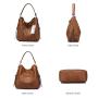 REALER 2022 High Quality PU Leather shoulder bags vintage casual handbags large multi pockets Ladies Hand Bags for Women