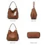 REALER 2022 High Quality PU Leather shoulder bags vintage casual handbags large multi pockets Ladies Hand Bags for Women