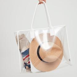 Large Fashion PVC Shoulder bag With Removable Small Pouch Oversized Tote Shopping Women Clear Beach Bag Custom
