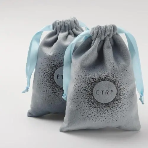 Custom Logo Printed Gift Velvet Pouch for Jewelry Packing  Luxury Drawstring Velvet Dust Bag