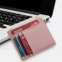 fashion rfid minimalist pu leather card holder wallet thin zipper keychain wallet card holder