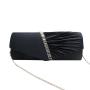 Fashion Satin Evening Bag Clutch Purses for Women Ladies Luxury Handbag Rhinestone Gold Clutch Chain Bag for Wedding Party