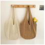 ZWY325 Daily Fashion Girls Cotton Knitting Bag Wholesale Vacation Beach Bag Eco-friendly Shopping Travel Simple Shoulder Bag